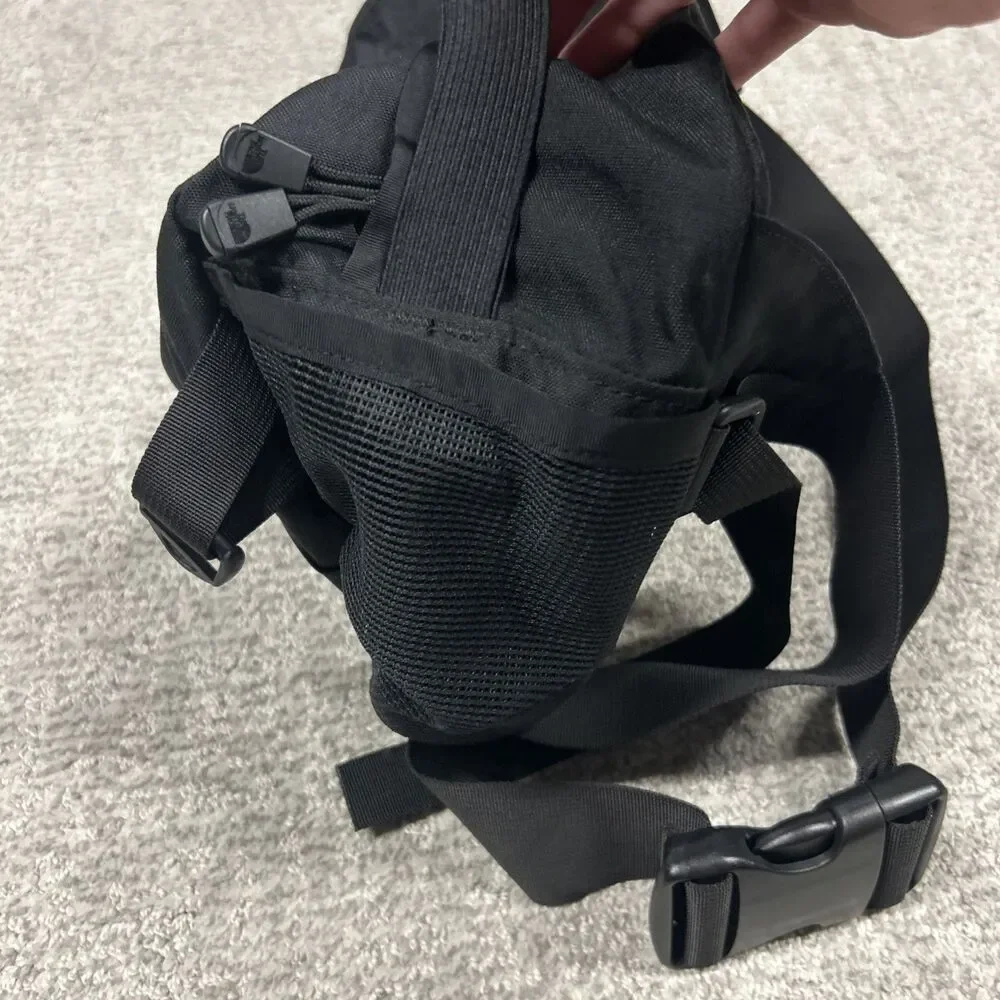 The North Face Lumbar Pack Black Hiking Waist Bag Dual Bottle Holders Adjustable